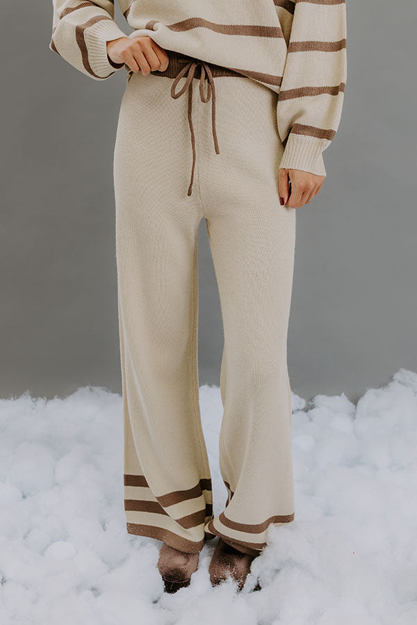 Cozy Darling High Waist Stripe Knit Pants Image - 2