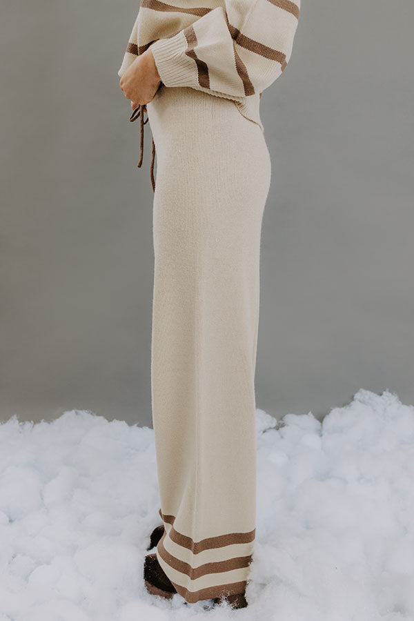 Cozy Darling High Waist Stripe Knit Pants Image - 4