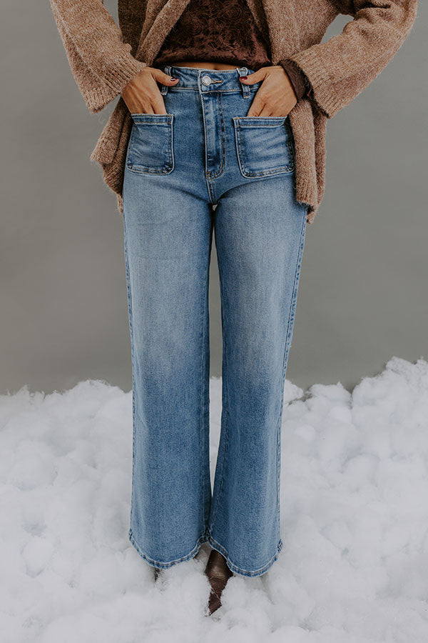 The Tracy High Waist Flares in Medium Wash Image - 1