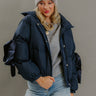 Falling For Cozy Puffer Jacket in Navy Image - 1