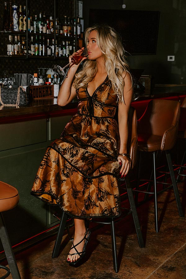 Blooming Grace Floral Tiered Midi Dress Image - 2