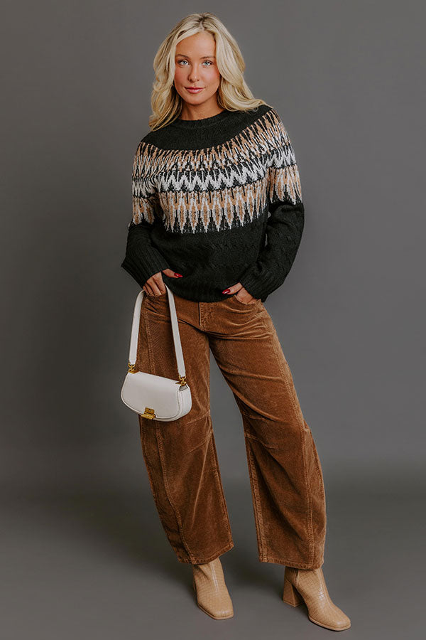 RISEN Cora High Waist Corduroy Barrel Leg Pants in Chocolate Image - 2