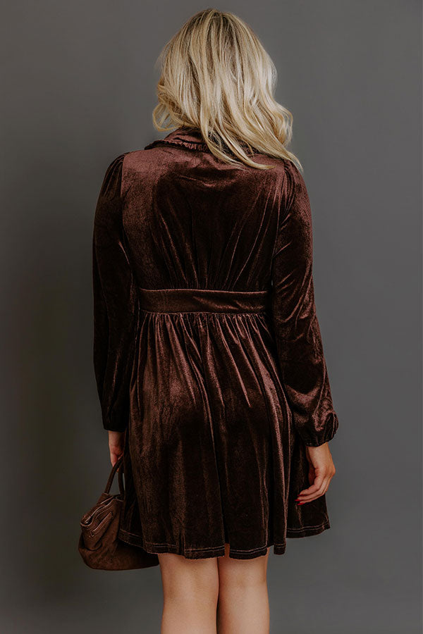 Luxe Gathering Velvet Mini Dress Image - 5