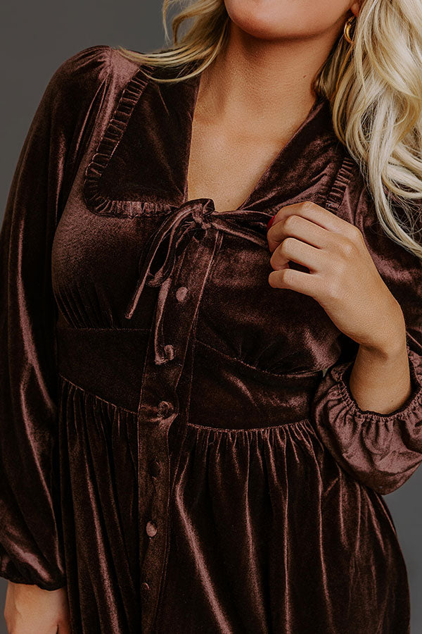 Luxe Gathering Velvet Mini Dress Image - 3