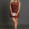 Madison Avenue Chic Faux Suede Mini Dress Image - 1