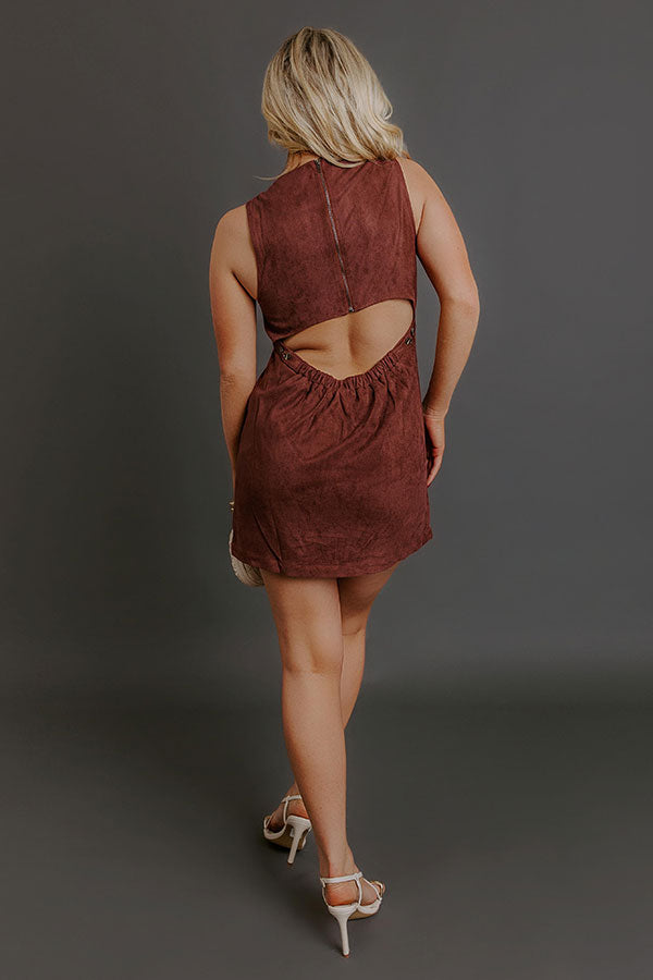 Madison Avenue Chic Faux Suede Mini Dress Image - 4