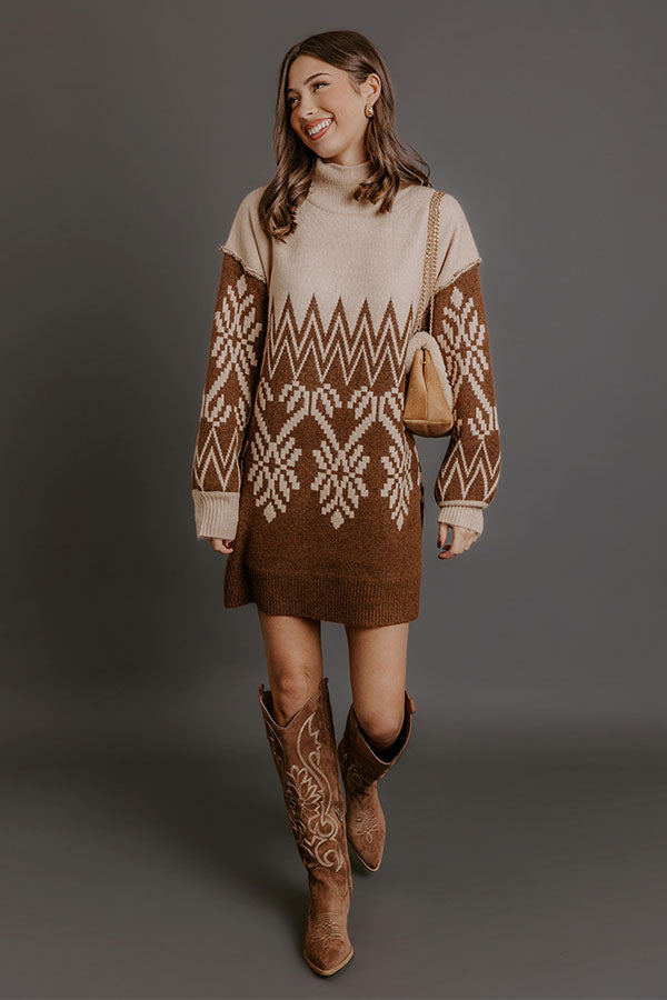 City Snowfall Knit Sweater Mini Dress Image - 1