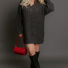 Pumpkin Kisses Cable Knit Sweater Dress in Charcoal Image - 1