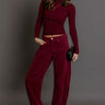 RISEN Cora High Waist Corduroy Barrel Leg Pants in Wine Image - 1