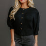 Chic Sweetheart Knit Sweater Top in Black Image - 1