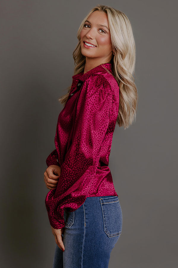 Champagne Agenda Jacquard Button Up Top Image - 3