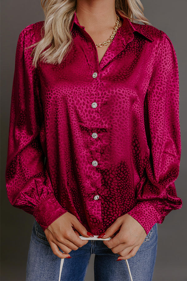 Champagne Agenda Jacquard Button Up Top Image - 5