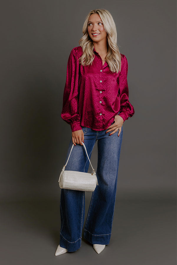 Champagne Agenda Jacquard Button Up Top Image - 2