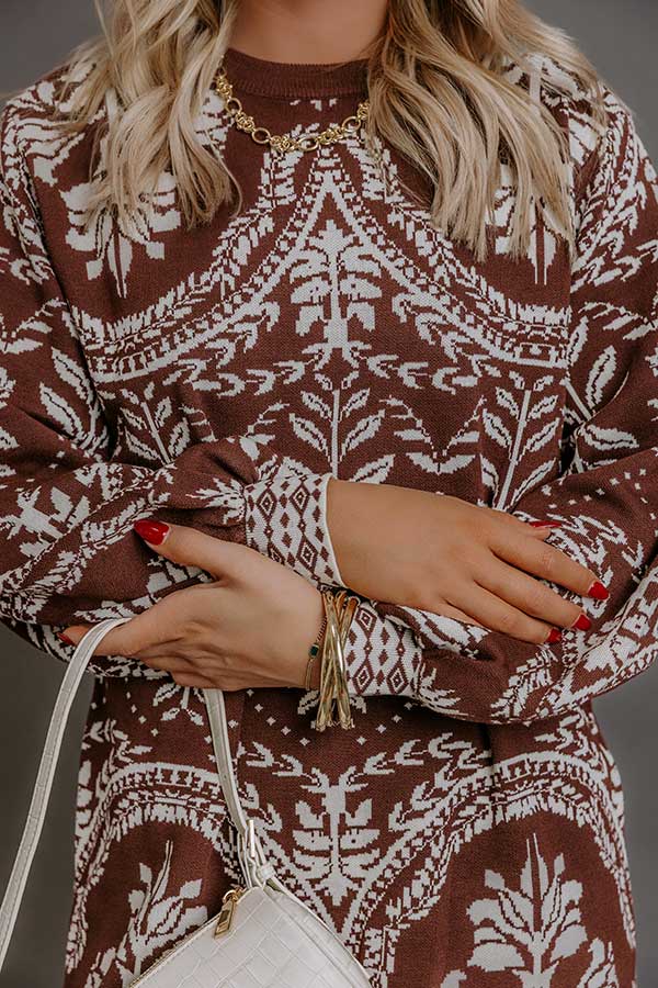 Next Chapter Floral Knit Sweater Mini Dress Image - 4