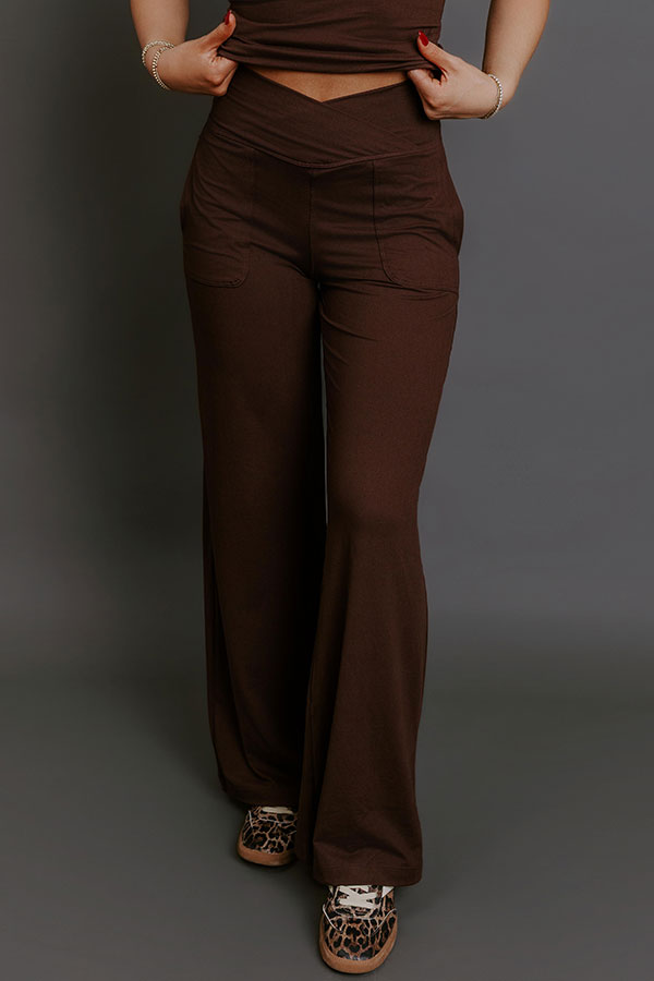 Elite Comfort High Waist Buttery Soft Wide Leg Pants in Chestnut Image - 2