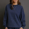 Sparkling Personality Embellished Sweatshirt in Navy Image - 1