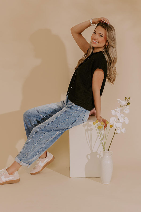 RISEN Scottie High Waist Barrel Leg Cuff Jean Image - 5