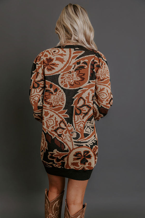 City Knit Affair Floral Mini Sweater Dress Image - 3