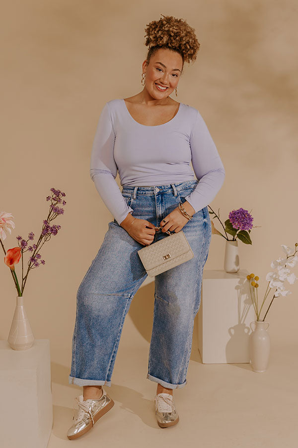 RISEN Scottie High Waist Barrel Leg Cuff Jean Curves Image - 2