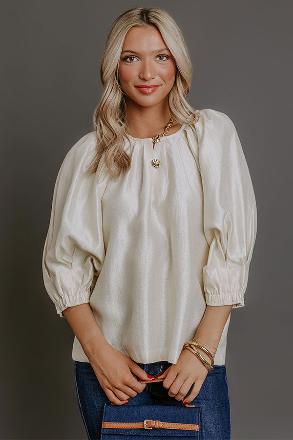 Social Chic Shift Top in Cream Image - 1