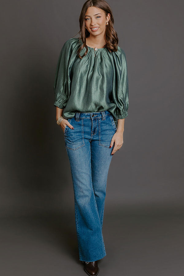 Social Chic Shift Top in Pear Image - 3