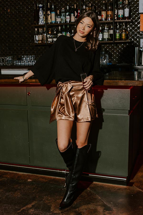 The Star High Waist Metallic Shorts Image - 1