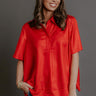Sip And Shine Button Up Top in Red Image - 1