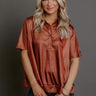 Sip And Shine Button Up Top in Cinnamon Image - 1