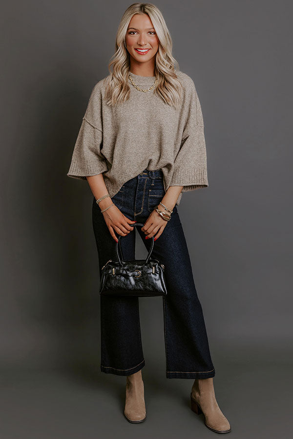 Daydream Knit Sweater Top in Mocha Image - 5