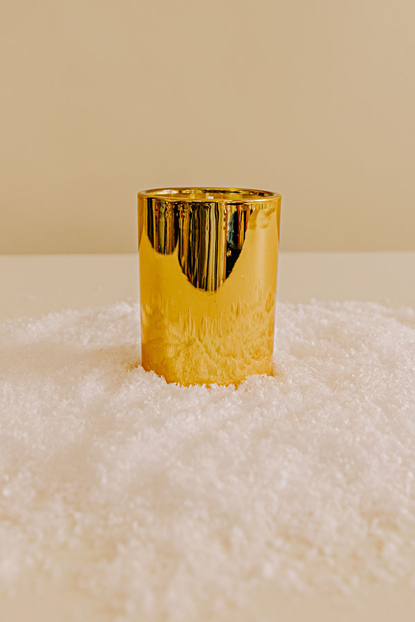 Thymes Frasier Fir Gilded Gold Votive Candle Image - 1