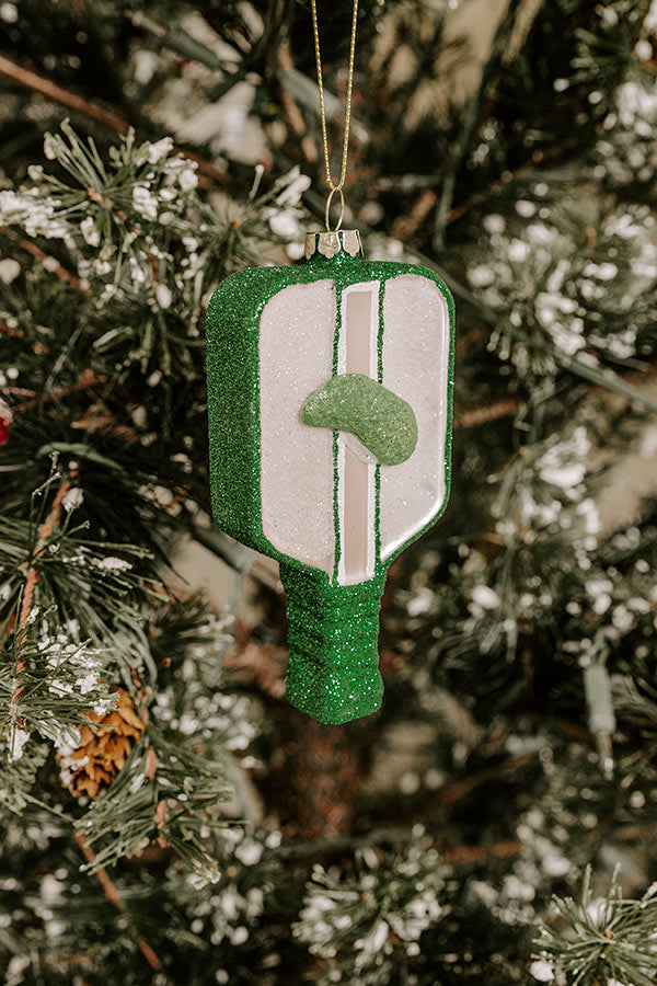8 Oak Lane Pickleball Glass Ornament Image - 2