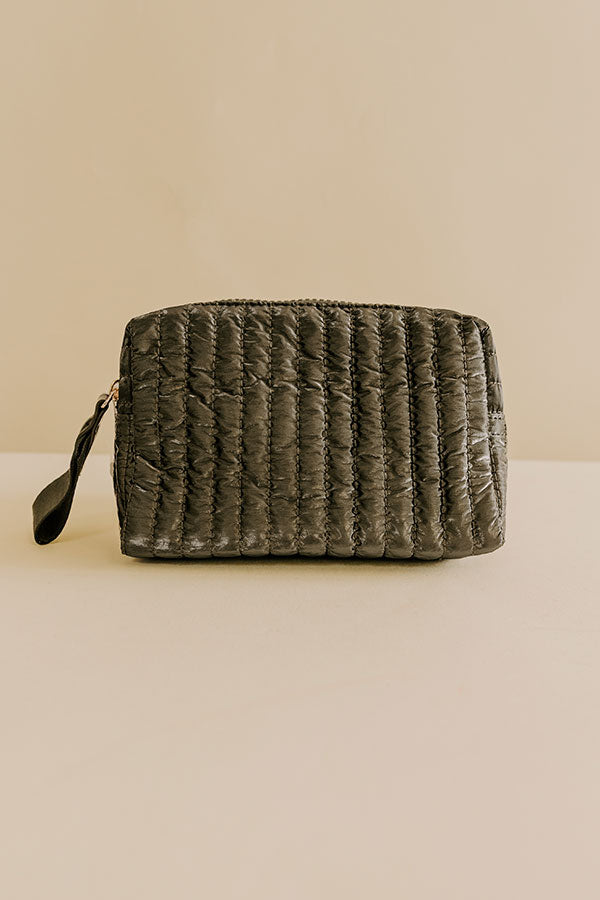 Shiraleah Logan Small Boxy Cosmetic Pouch in Olive Image - 1