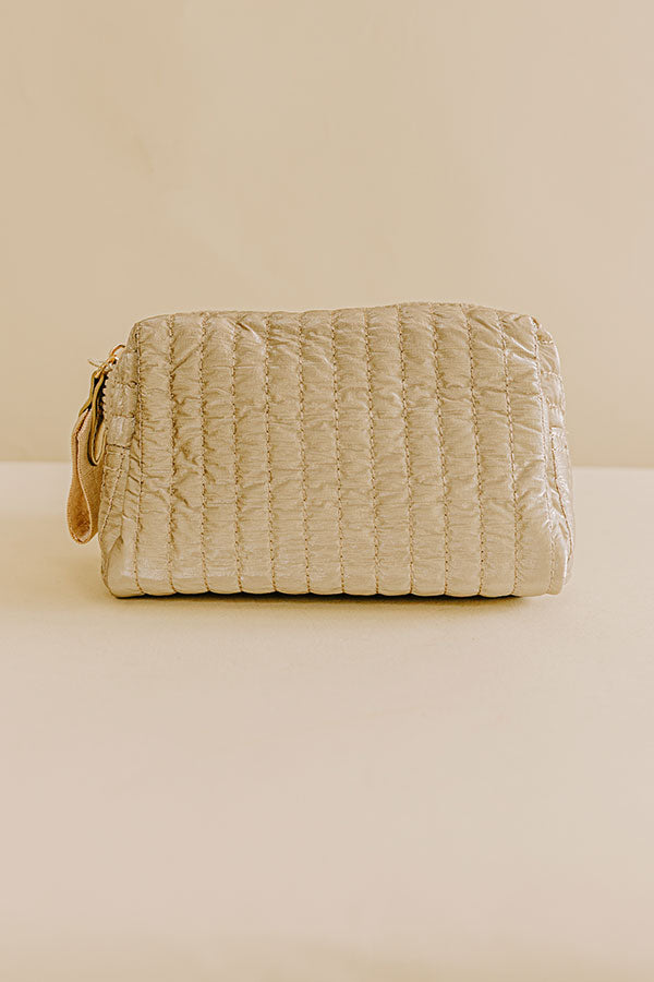 Shiraleah Logan Small Boxy Cosmetic Pouch in Gold Image - 1