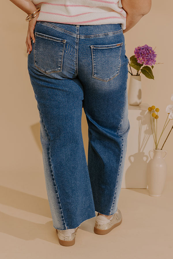 RISEN Tatum Midrise Crop Barrel Leg Jean Curves Image - 5