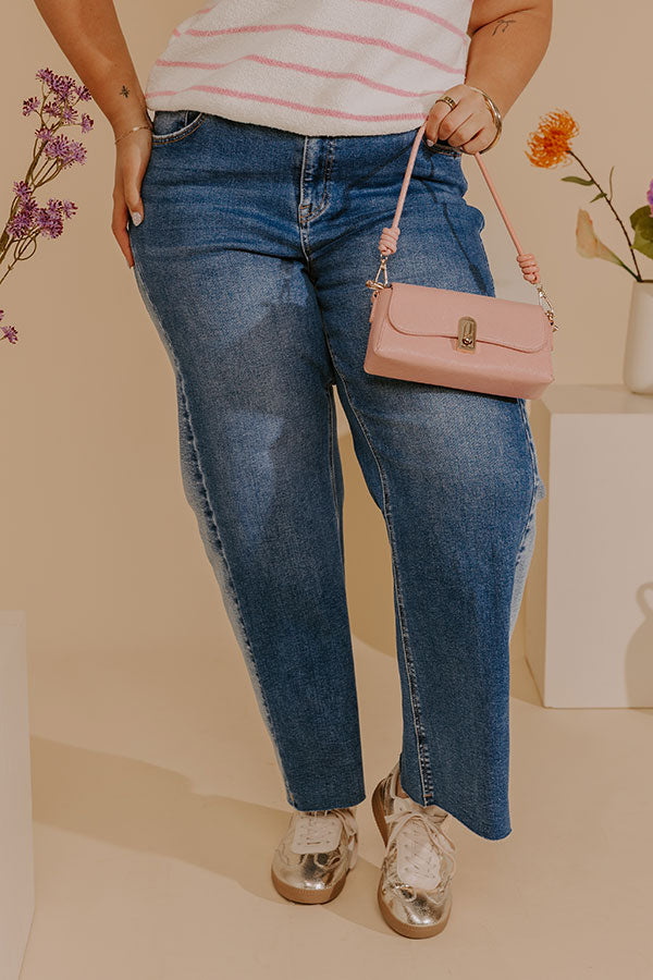 RISEN Tatum Midrise Crop Barrel Leg Jean Curves Image - 1