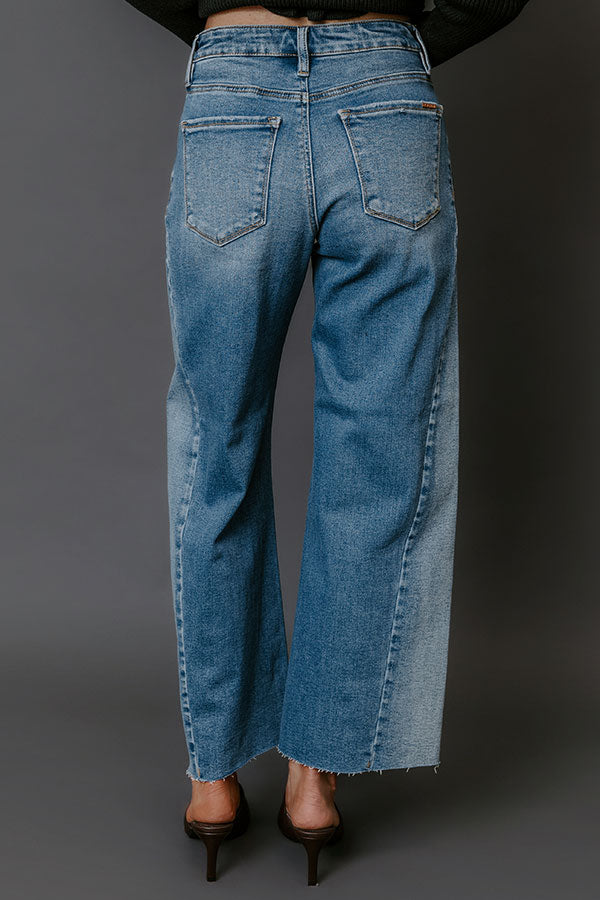 RISEN Tatum Midrise Crop Barrel Leg Jean Image - 4