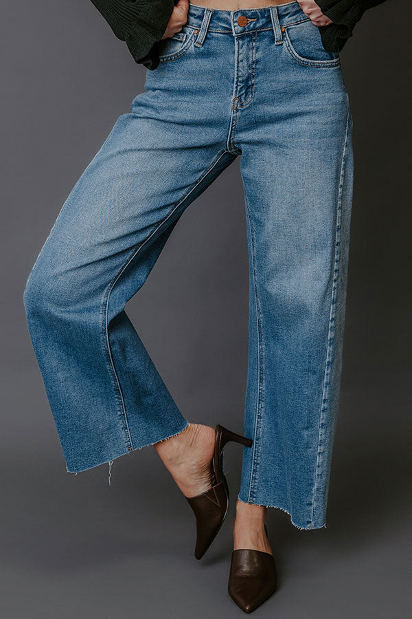 RISEN Tatum Midrise Crop Barrel Leg Jean Image - 2