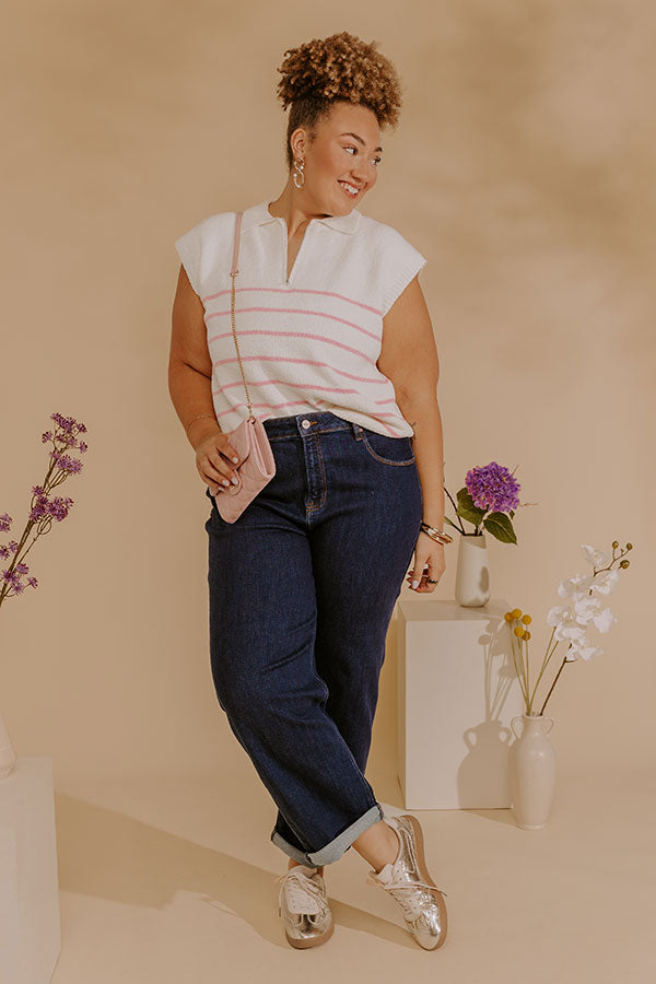 RISEN Margaret Midrise Slouchy Cropped Jean Curves Image - 1