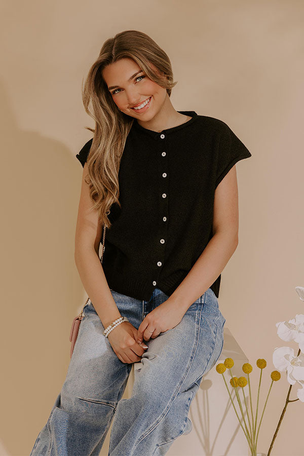 Bound In Style Knit Top in Black Image - 2