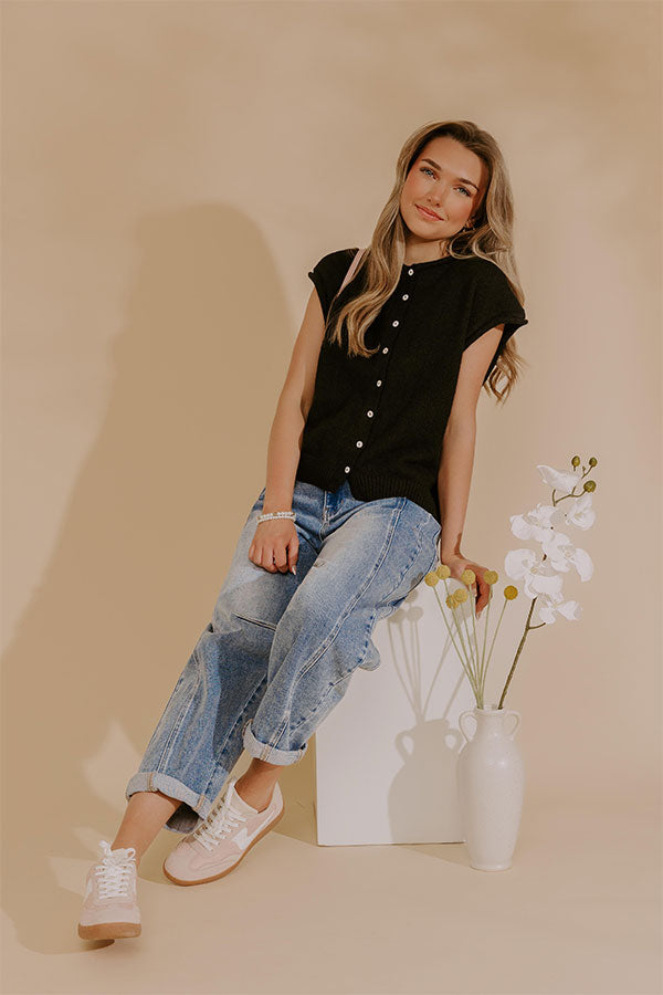 Bound In Style Knit Top in Black Image - 1