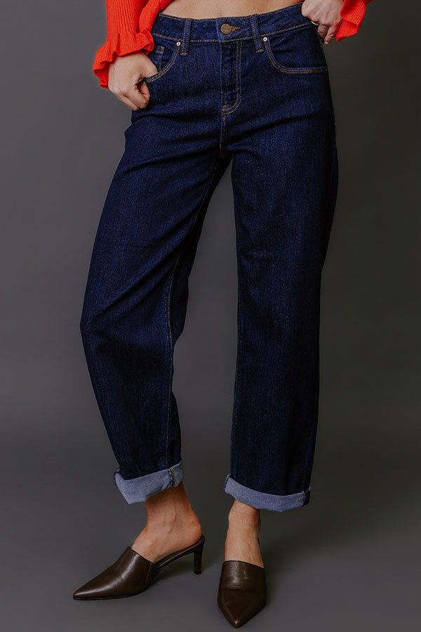 RISEN Margaret Midrise Slouchy Cropped Jean Image - 2