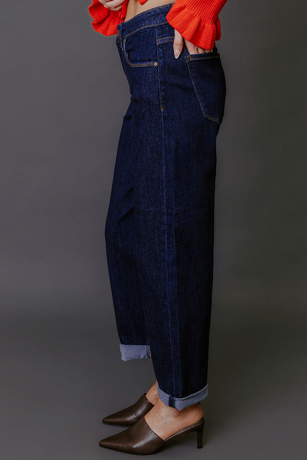 RISEN Margaret Midrise Slouchy Cropped Jean Image - 4
