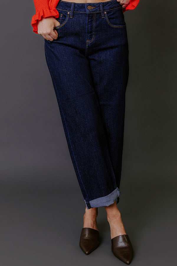 RISEN Margaret Midrise Slouchy Cropped Jean Image - 3