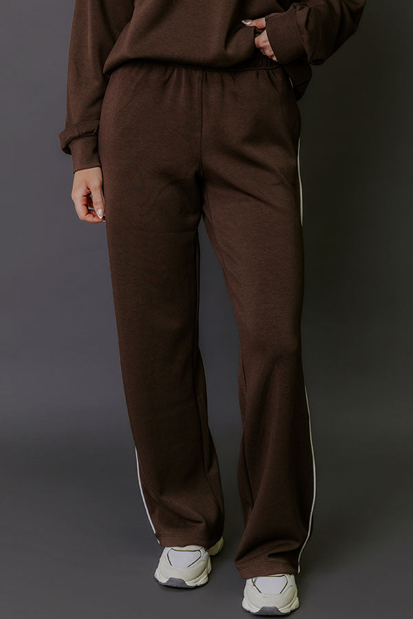 Elite Comfort High Waist Scuba Straight Leg Pants in Chestnut Image - 3