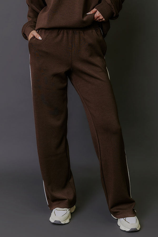Elite Comfort High Waist Scuba Straight Leg Pants in Chestnut Image - 2