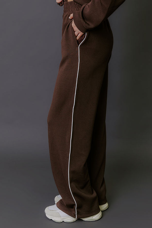 Elite Comfort High Waist Scuba Straight Leg Pants in Chestnut Image - 4