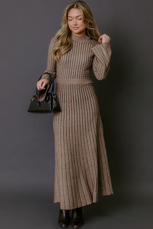 Street Style Ribbed Maxi Dress Image - 2