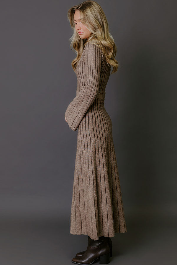 Street Style Ribbed Maxi Dress Image - 5