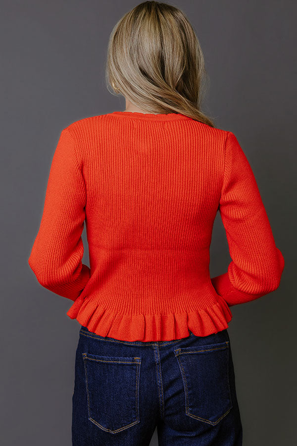Modern Classic Knit Sweater Top in Scarlet Image - 4