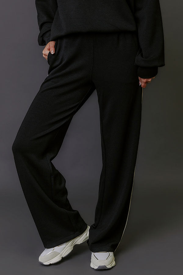 Elite Comfort High Waist Scuba Straight Leg Pants in Black Image - 1